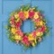 Northlight Gerbera Daisy, Berries and Daisy Floral Spring Wreath - 23" - Pink/Yellow